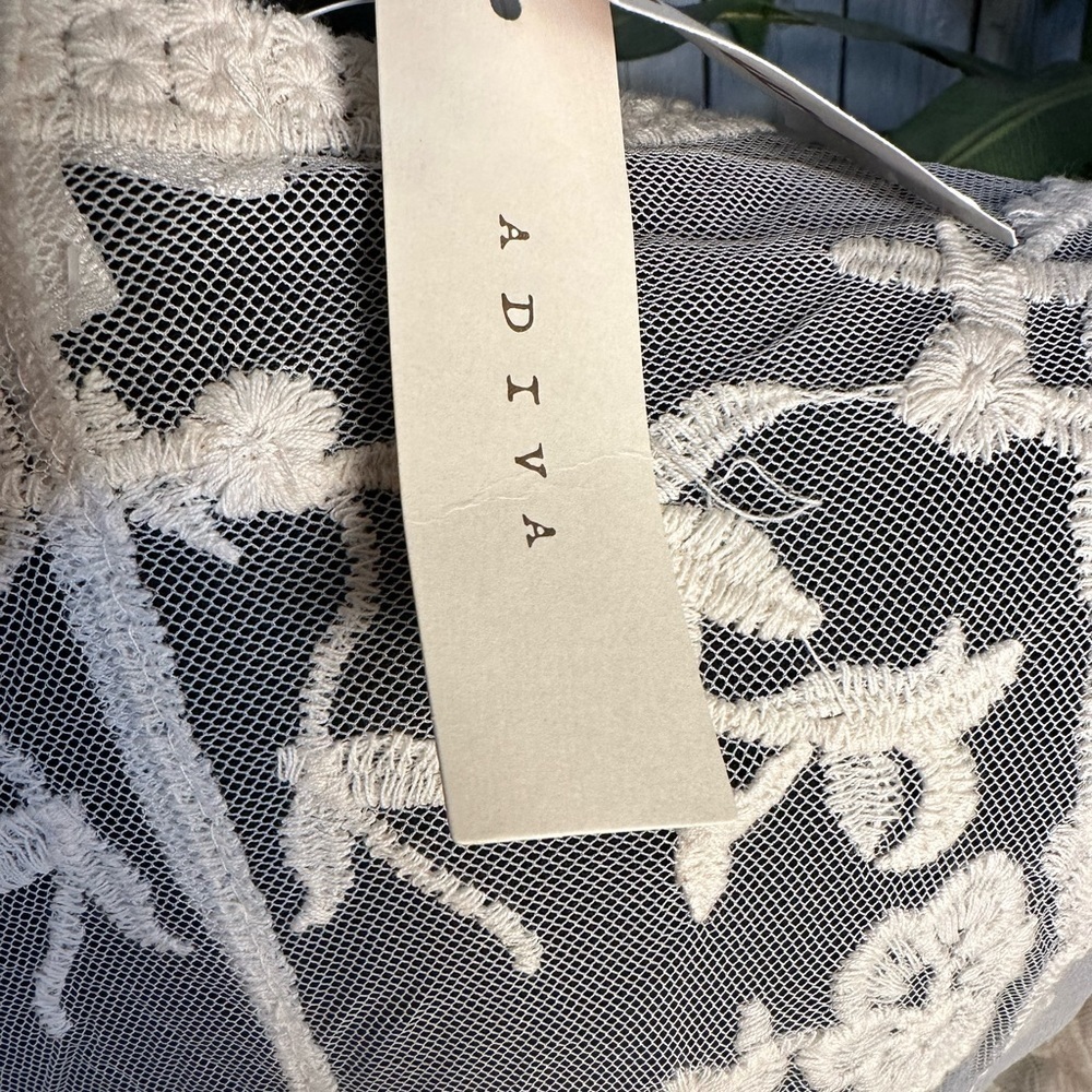 NWT Adiva Ivory Lace Open Kimono Cardigan, Women’s Size Medium - Picture 8 of 13